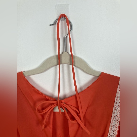 Vintage Nightgown Coral Peach with White Lace Floor-length - Picture 6 of 7